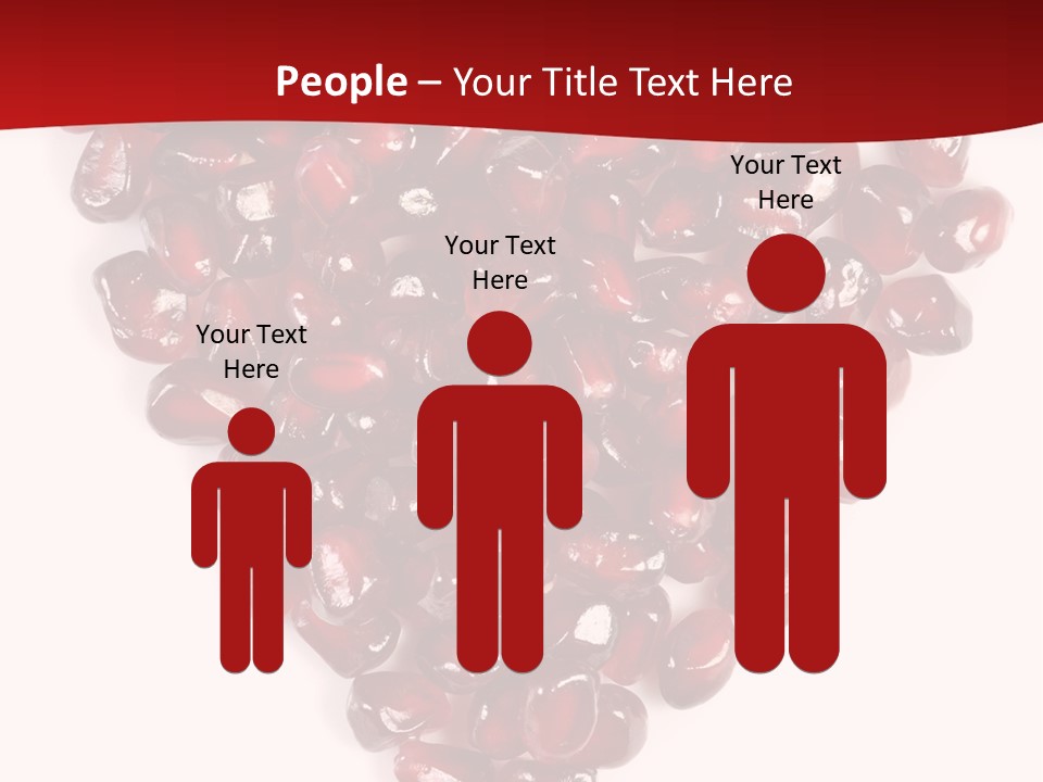 Heart Shaped Pomegranate Seeds, High Key, Vivid And Detailed PowerPoint Template