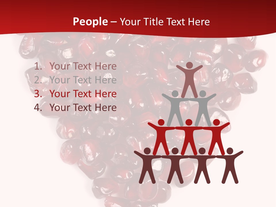 Heart Shaped Pomegranate Seeds, High Key, Vivid And Detailed PowerPoint Template