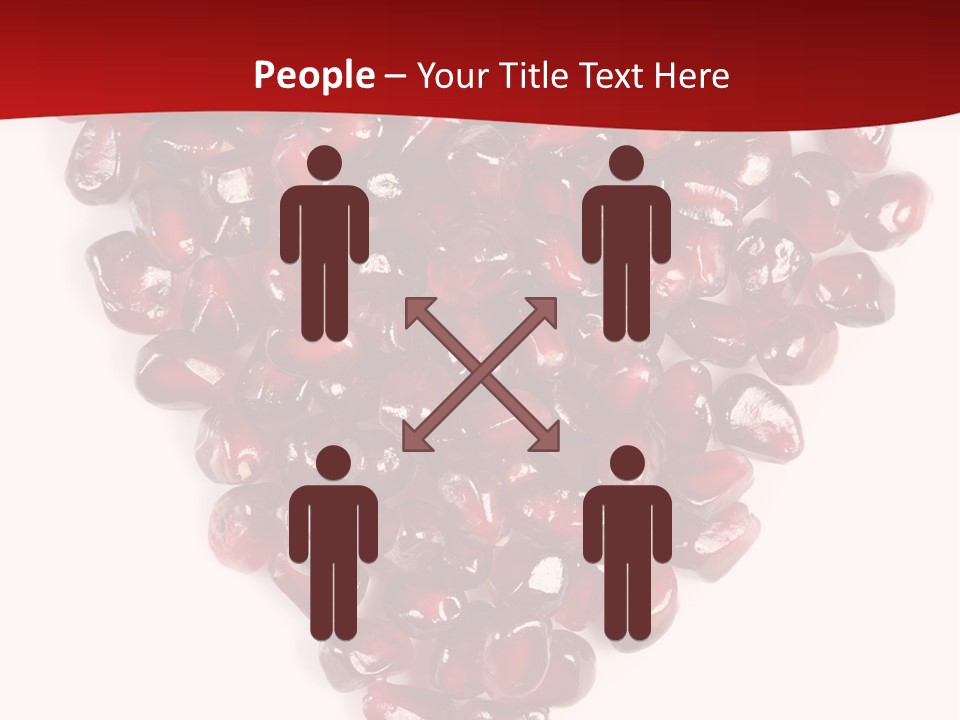Heart Shaped Pomegranate Seeds, High Key, Vivid And Detailed PowerPoint Template