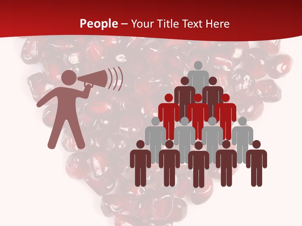 Heart Shaped Pomegranate Seeds, High Key, Vivid And Detailed PowerPoint Template