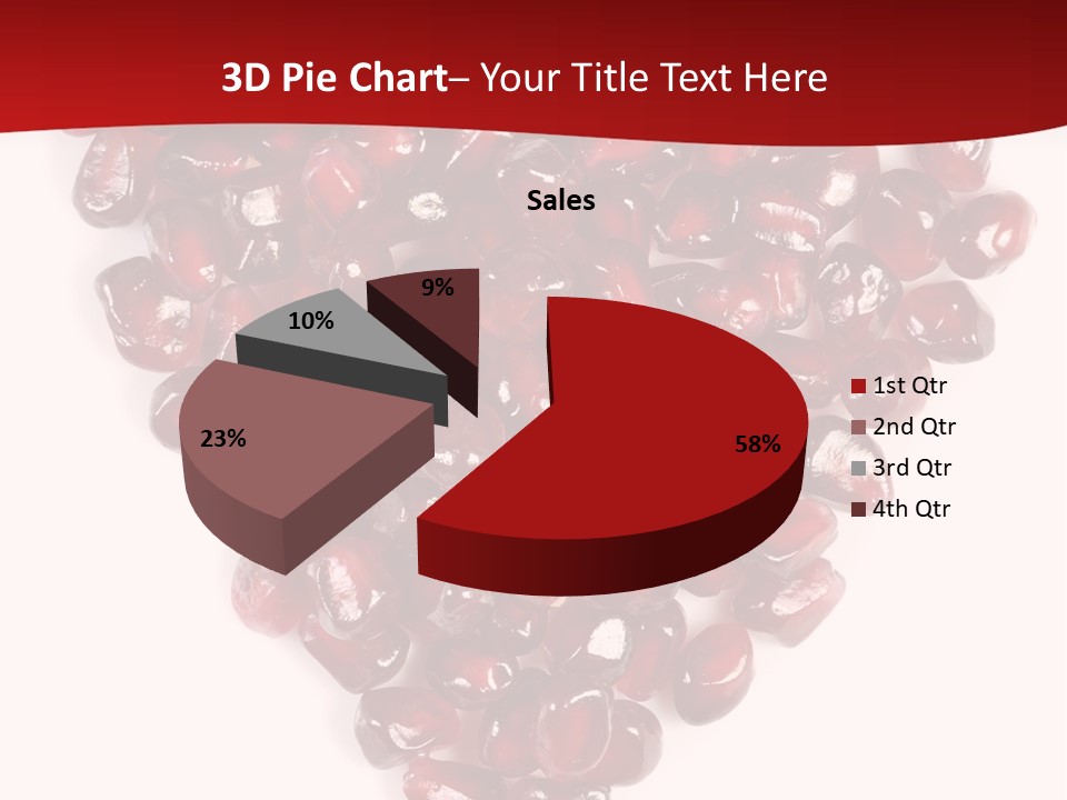 Heart Shaped Pomegranate Seeds, High Key, Vivid And Detailed PowerPoint Template
