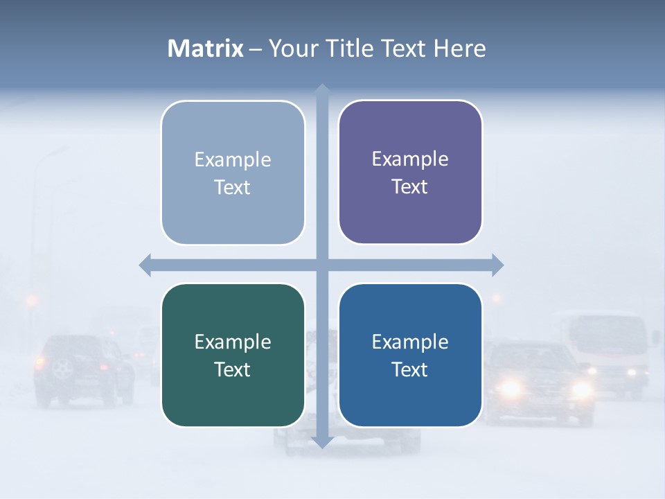 Snowstorm, Poor Visibility,Slick Roads And Lots Of Traffic. PowerPoint Template