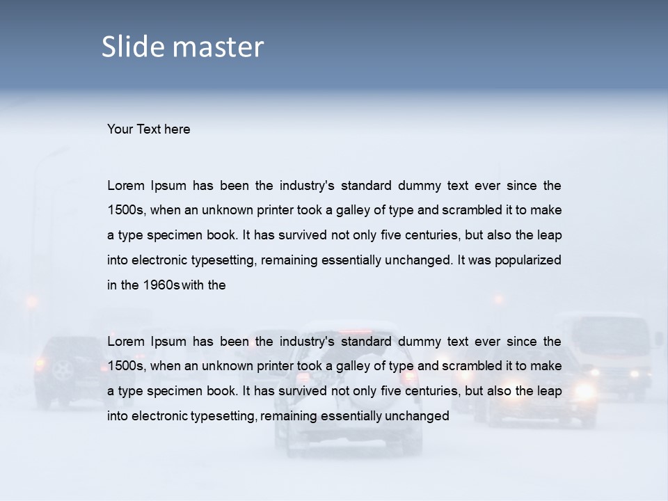 Snowstorm, Poor Visibility,Slick Roads And Lots Of Traffic. PowerPoint Template