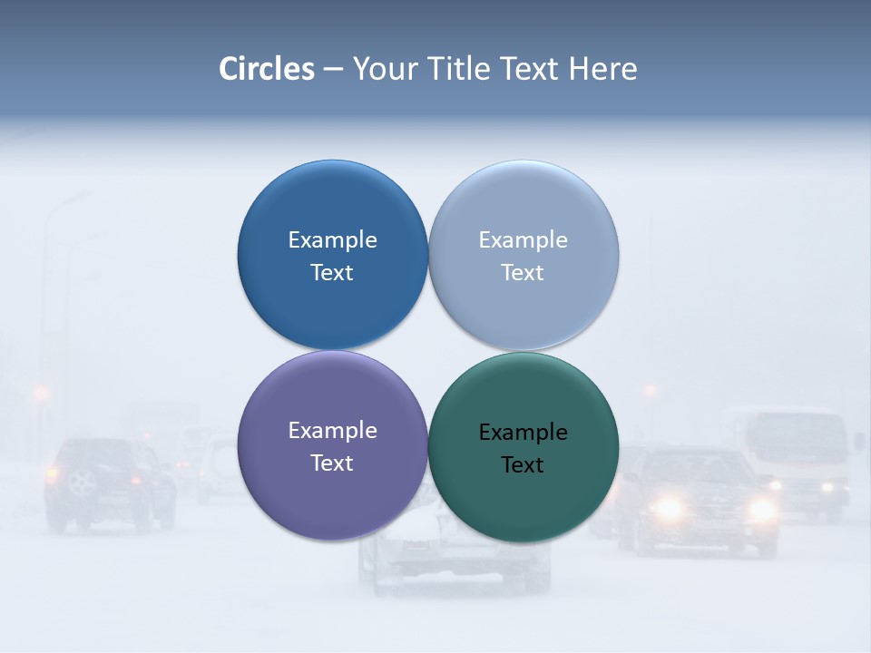 Snowstorm, Poor Visibility,Slick Roads And Lots Of Traffic. PowerPoint Template