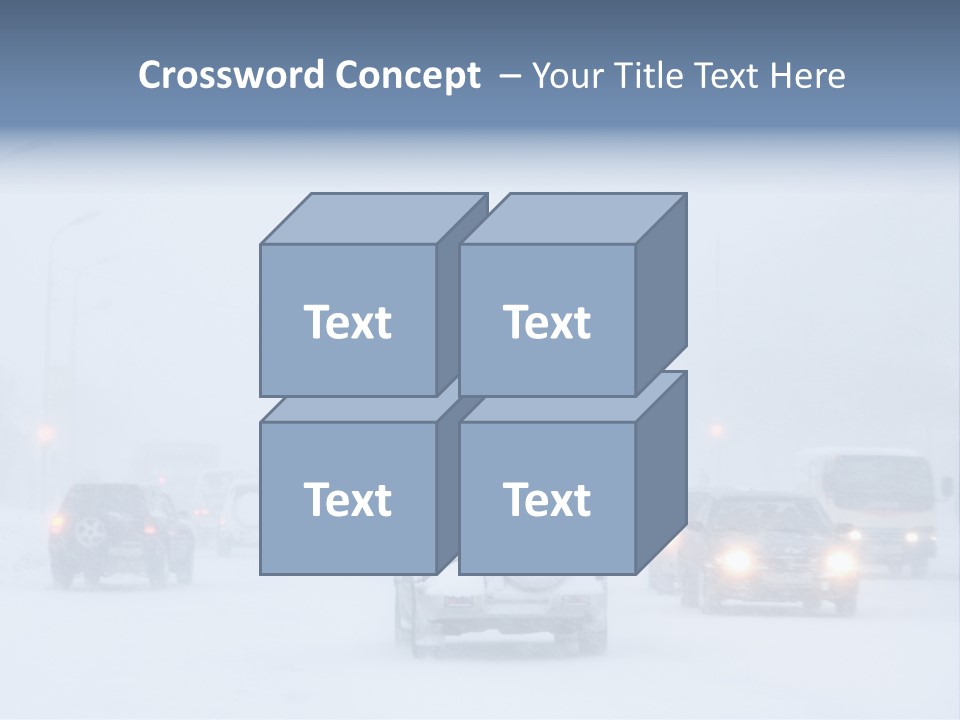 Snowstorm, Poor Visibility,Slick Roads And Lots Of Traffic. PowerPoint Template