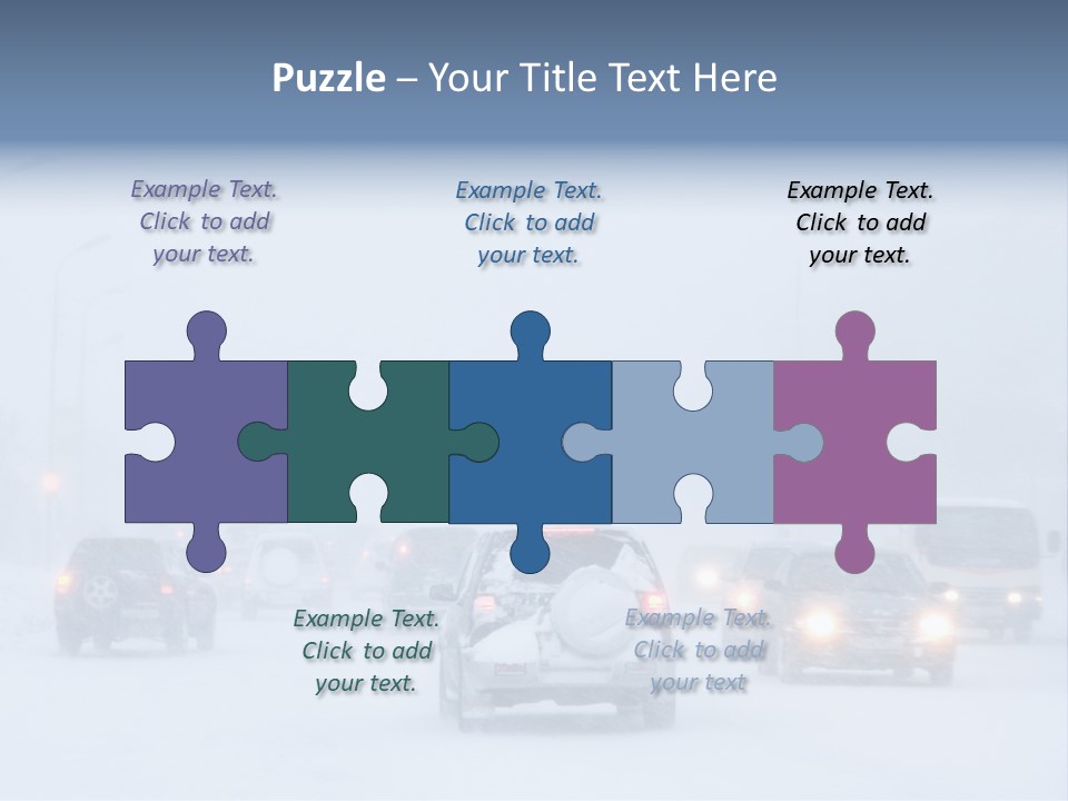 Snowstorm, Poor Visibility,Slick Roads And Lots Of Traffic. PowerPoint Template