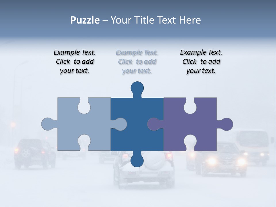 Snowstorm, Poor Visibility,Slick Roads And Lots Of Traffic. PowerPoint Template