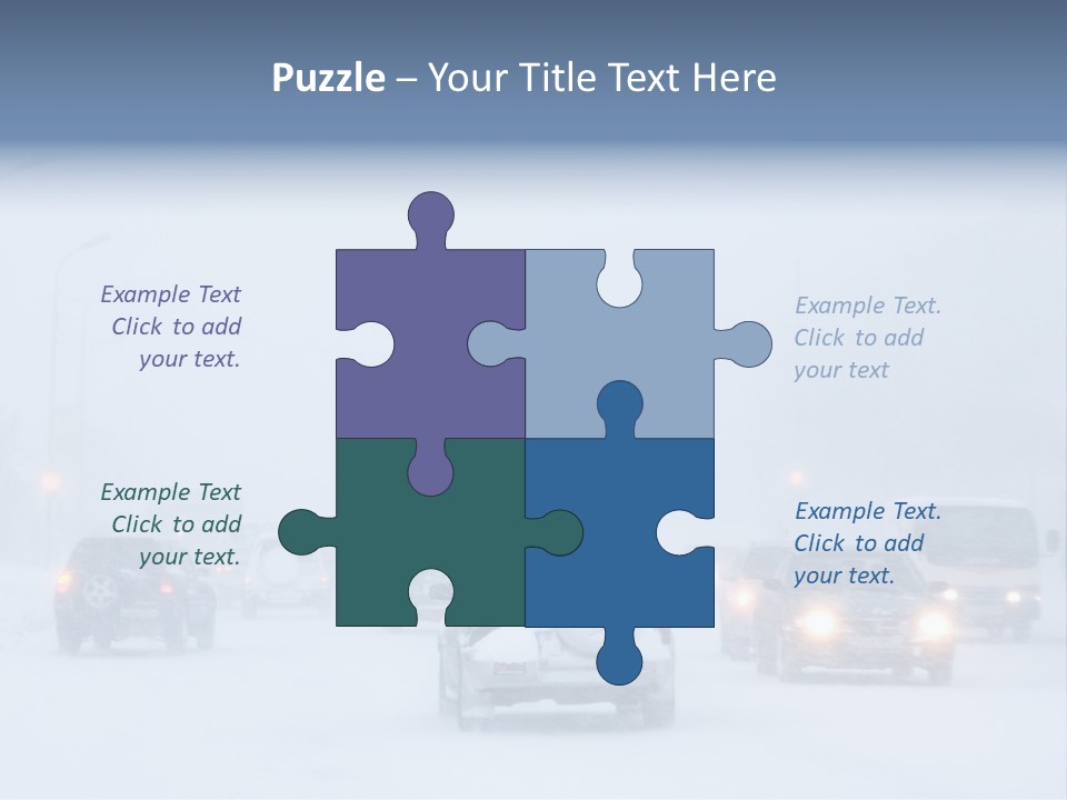 Snowstorm, Poor Visibility,Slick Roads And Lots Of Traffic. PowerPoint Template