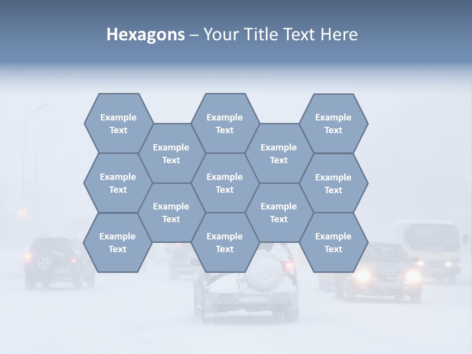 Snowstorm, Poor Visibility,Slick Roads And Lots Of Traffic. PowerPoint Template