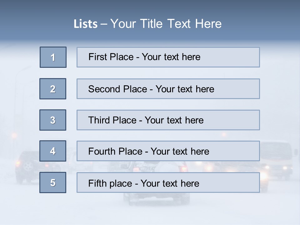 Snowstorm, Poor Visibility,Slick Roads And Lots Of Traffic. PowerPoint Template