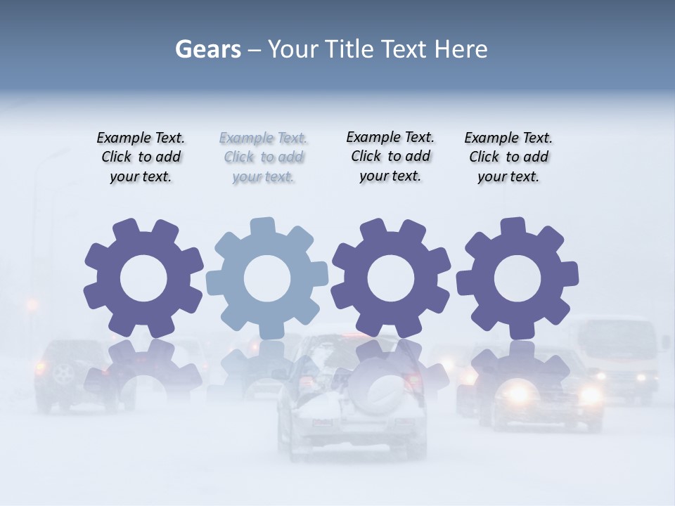 Snowstorm, Poor Visibility,Slick Roads And Lots Of Traffic. PowerPoint Template