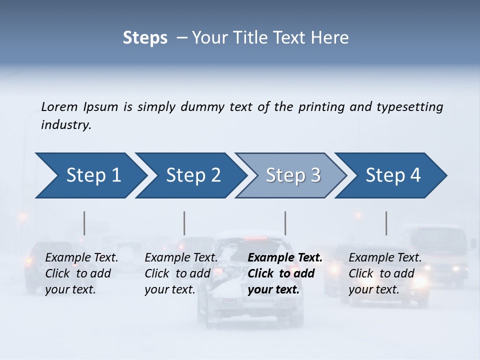 Snowstorm, Poor Visibility,Slick Roads And Lots Of Traffic. PowerPoint Template