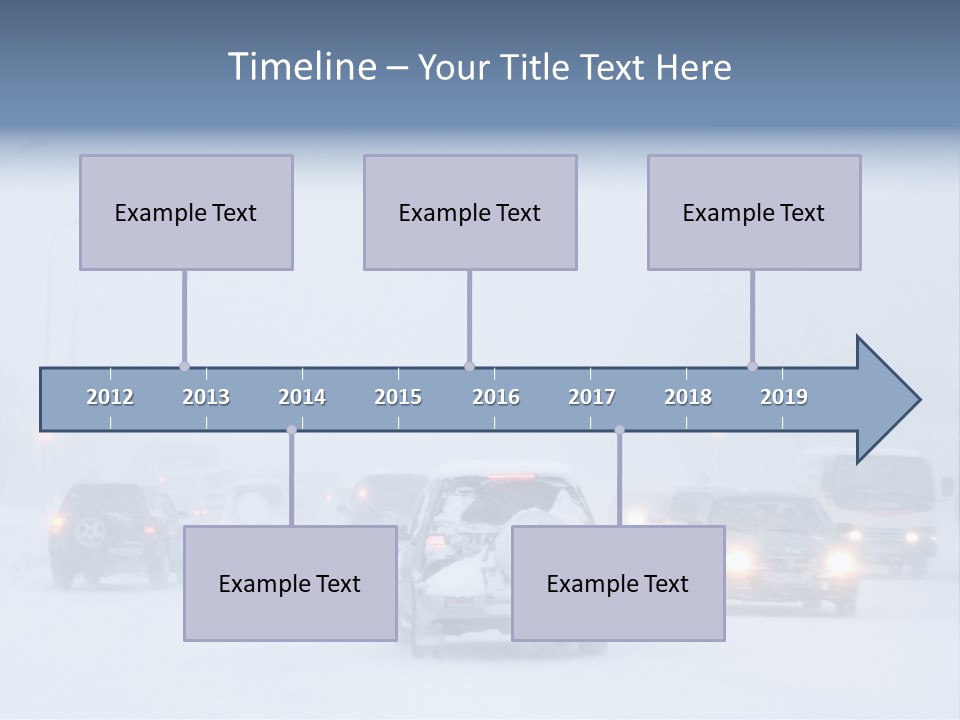 Snowstorm, Poor Visibility,Slick Roads And Lots Of Traffic. PowerPoint Template