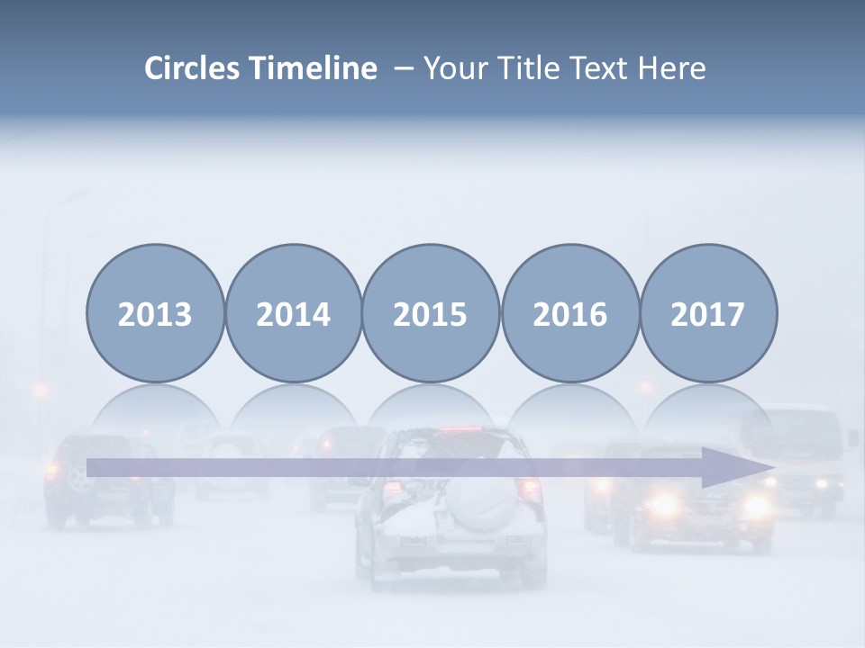 Snowstorm, Poor Visibility,Slick Roads And Lots Of Traffic. PowerPoint Template