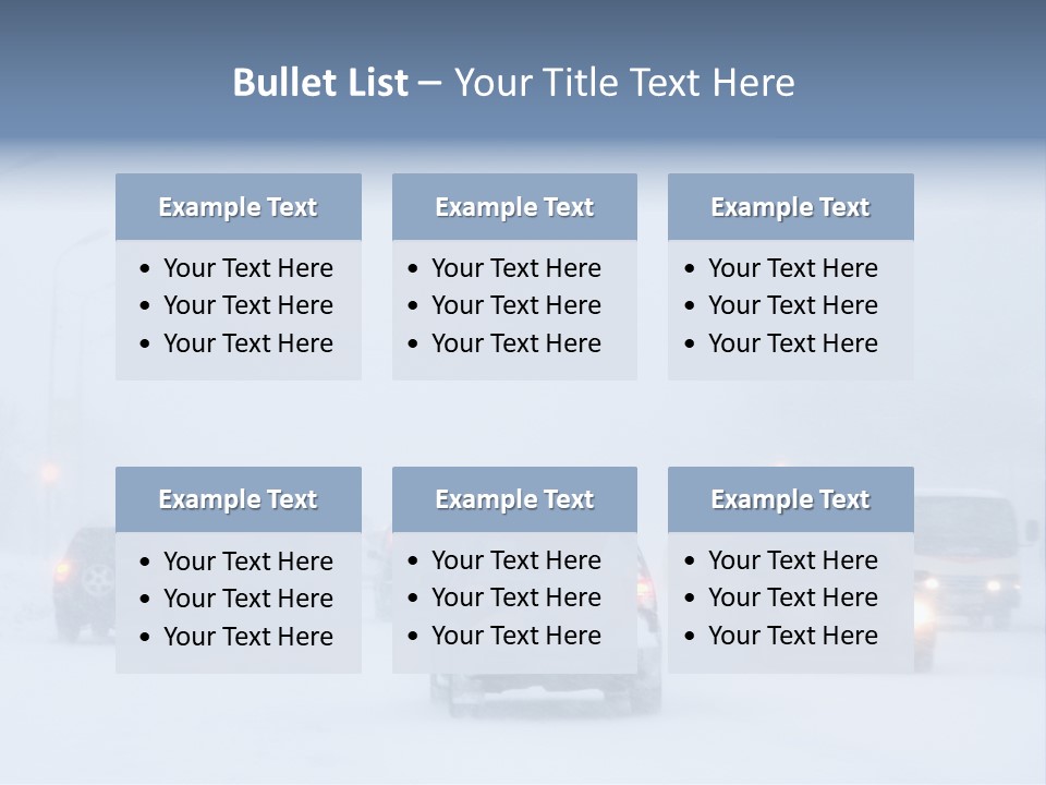 Snowstorm, Poor Visibility,Slick Roads And Lots Of Traffic. PowerPoint Template