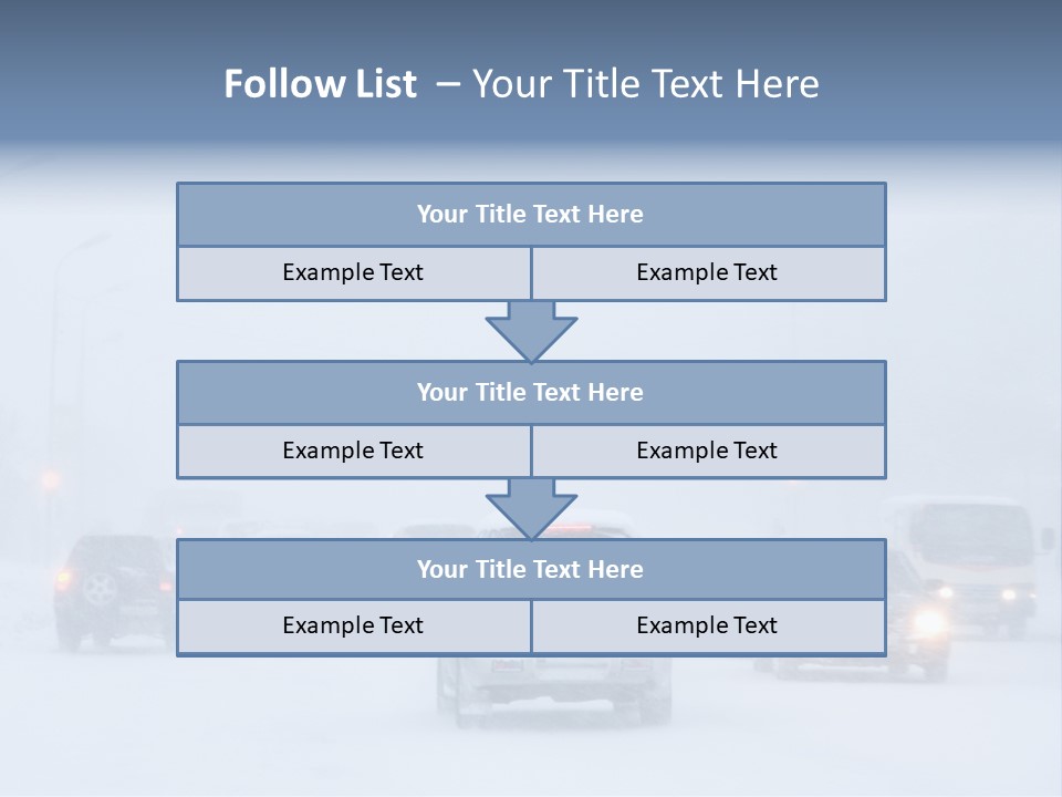 Snowstorm, Poor Visibility,Slick Roads And Lots Of Traffic. PowerPoint Template