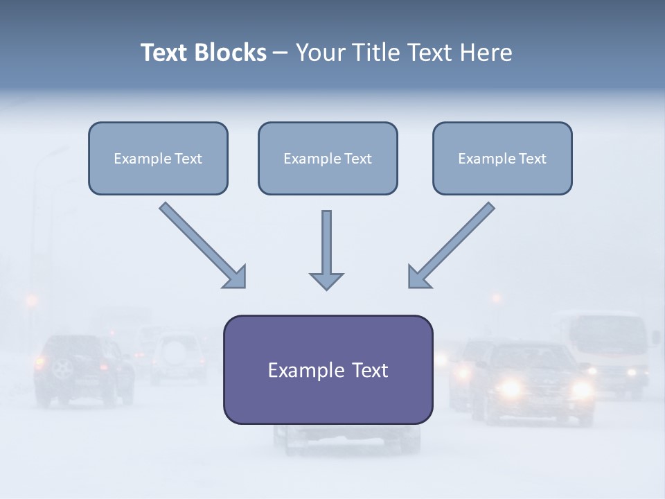 Snowstorm, Poor Visibility,Slick Roads And Lots Of Traffic. PowerPoint Template