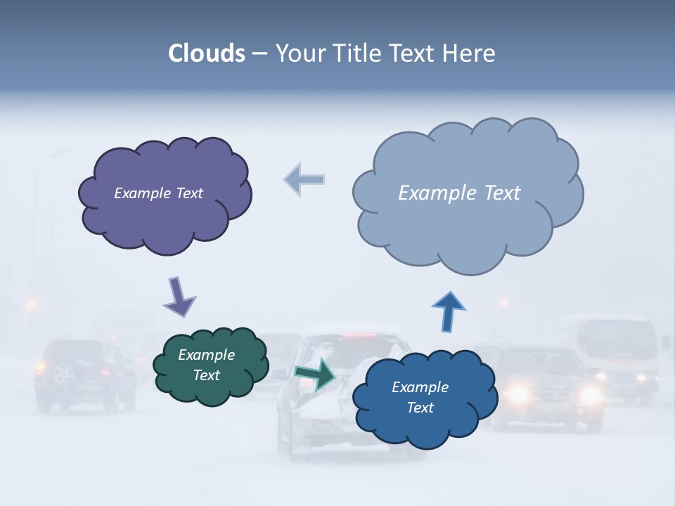 Snowstorm, Poor Visibility,Slick Roads And Lots Of Traffic. PowerPoint Template