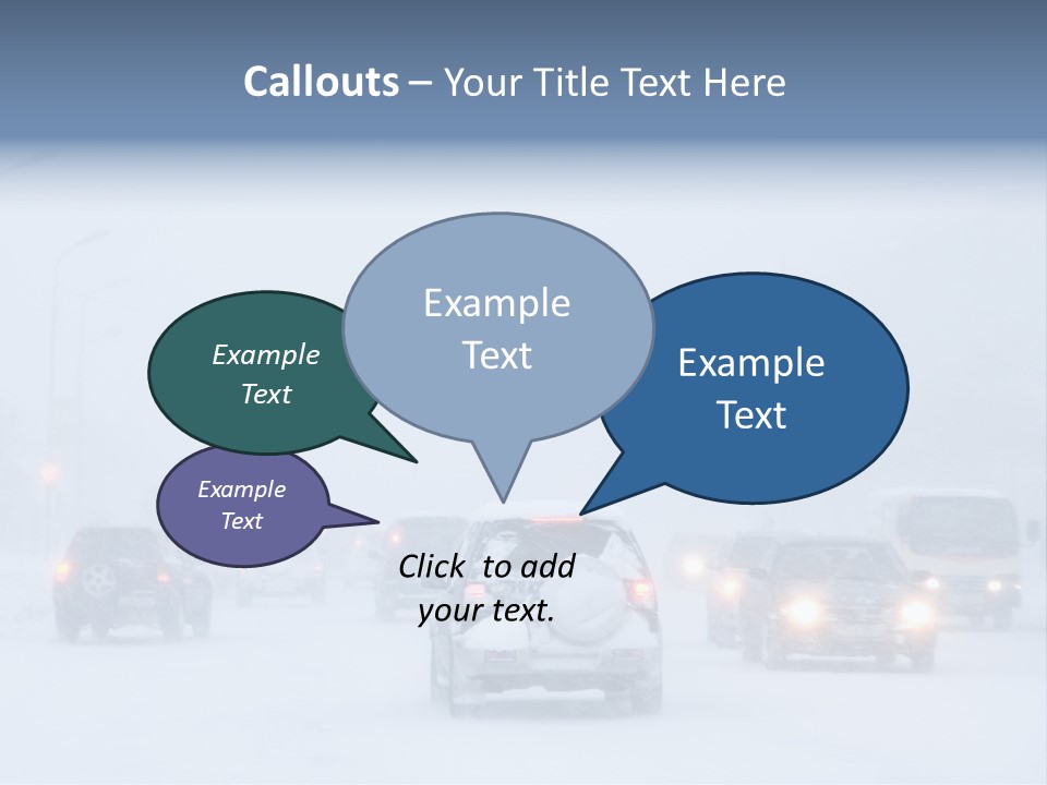 Snowstorm, Poor Visibility,Slick Roads And Lots Of Traffic. PowerPoint Template