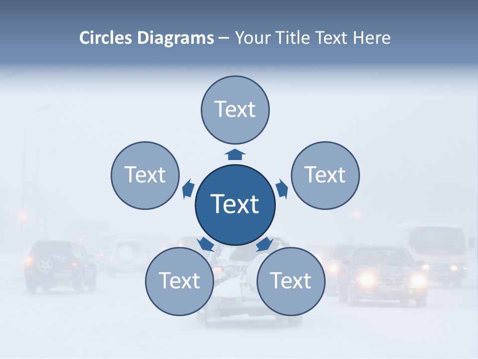 Snowstorm, Poor Visibility,Slick Roads And Lots Of Traffic. PowerPoint Template