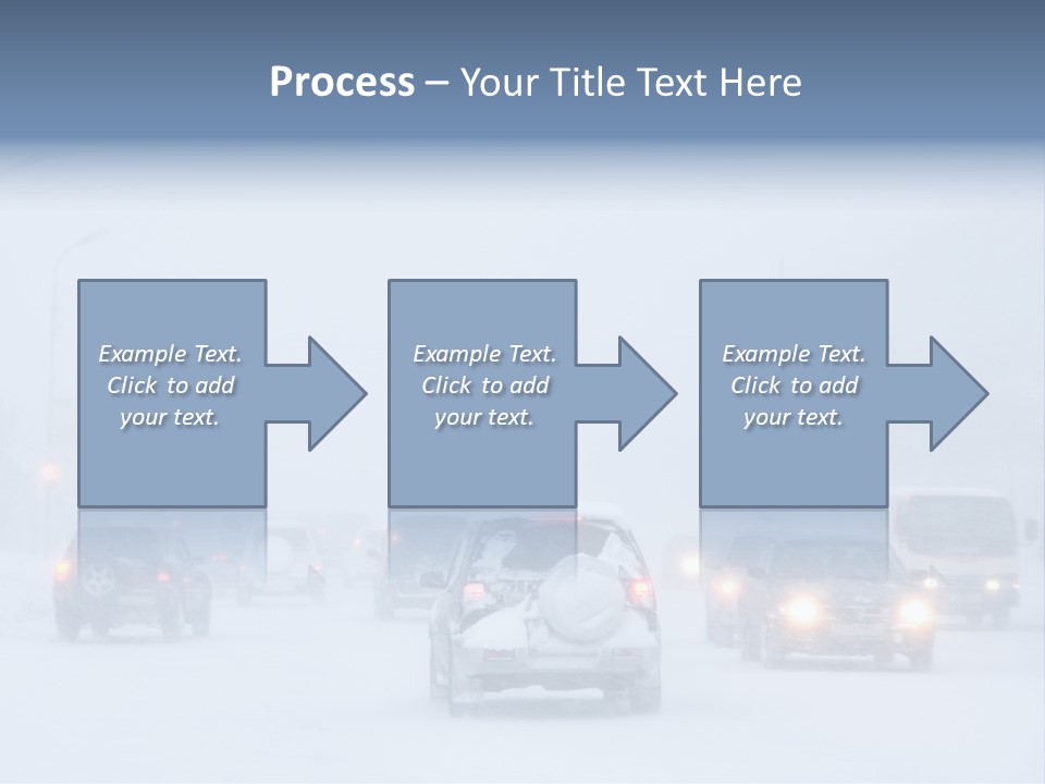 Snowstorm, Poor Visibility,Slick Roads And Lots Of Traffic. PowerPoint Template