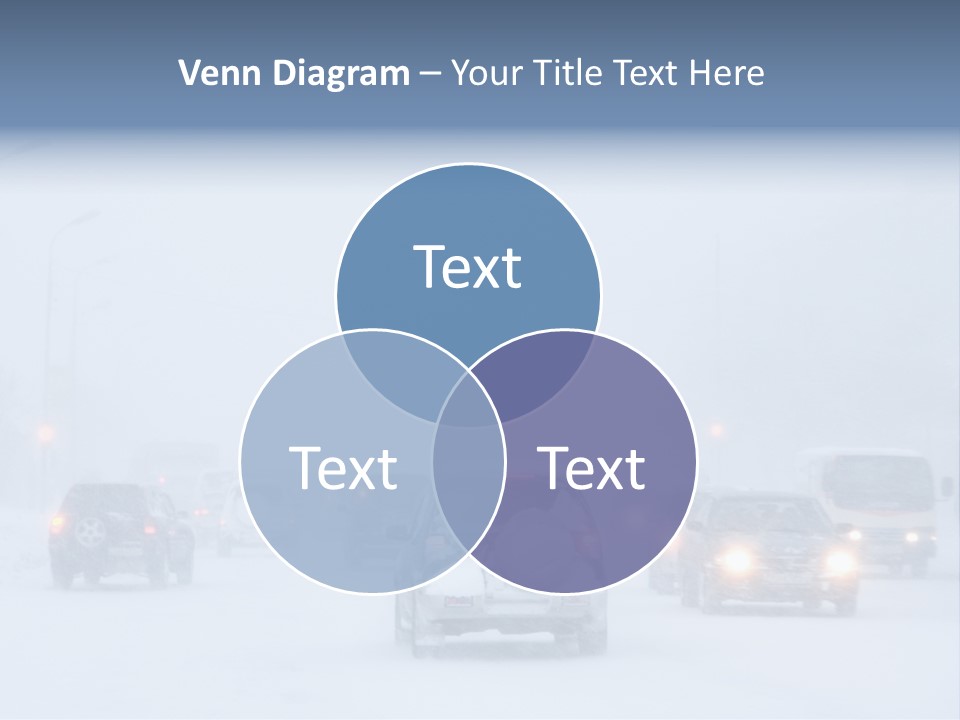 Snowstorm, Poor Visibility,Slick Roads And Lots Of Traffic. PowerPoint Template