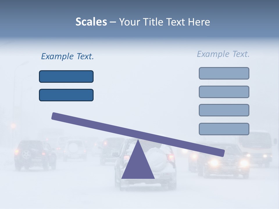 Snowstorm, Poor Visibility,Slick Roads And Lots Of Traffic. PowerPoint Template
