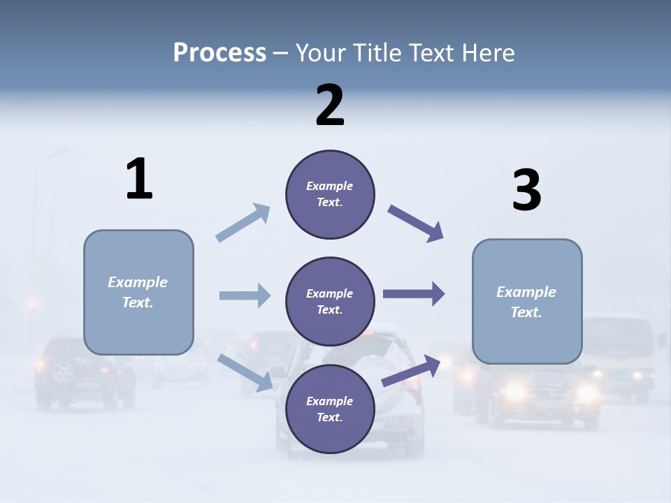 Snowstorm, Poor Visibility,Slick Roads And Lots Of Traffic. PowerPoint Template