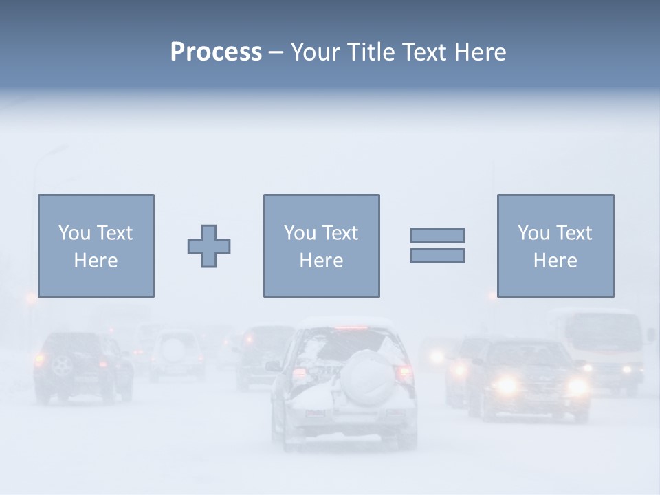 Snowstorm, Poor Visibility,Slick Roads And Lots Of Traffic. PowerPoint Template