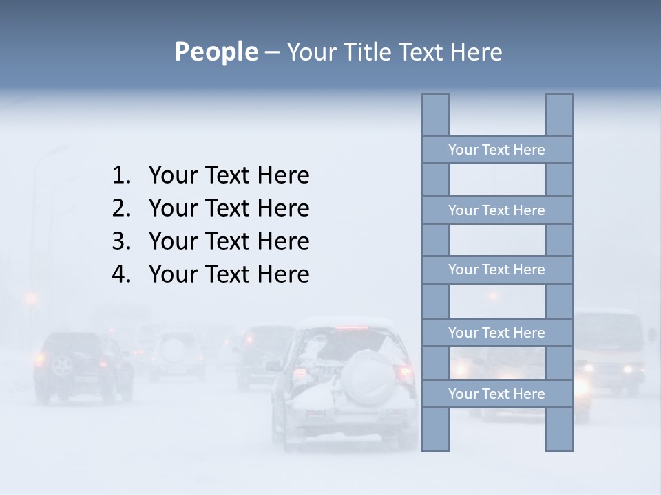 Snowstorm, Poor Visibility,Slick Roads And Lots Of Traffic. PowerPoint Template