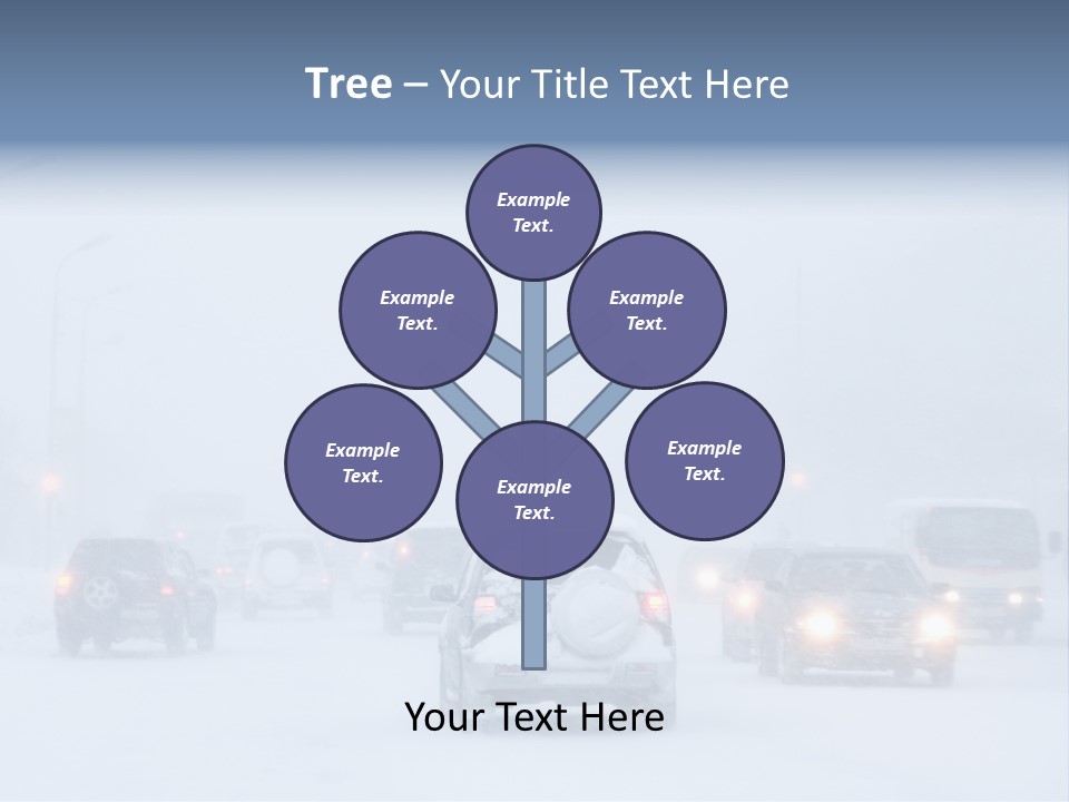 Snowstorm, Poor Visibility,Slick Roads And Lots Of Traffic. PowerPoint Template