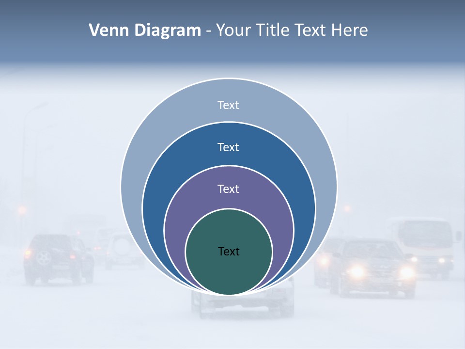 Snowstorm, Poor Visibility,Slick Roads And Lots Of Traffic. PowerPoint Template