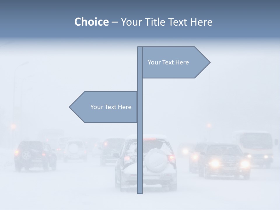 Snowstorm, Poor Visibility,Slick Roads And Lots Of Traffic. PowerPoint Template