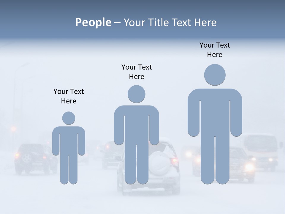 Snowstorm, Poor Visibility,Slick Roads And Lots Of Traffic. PowerPoint Template