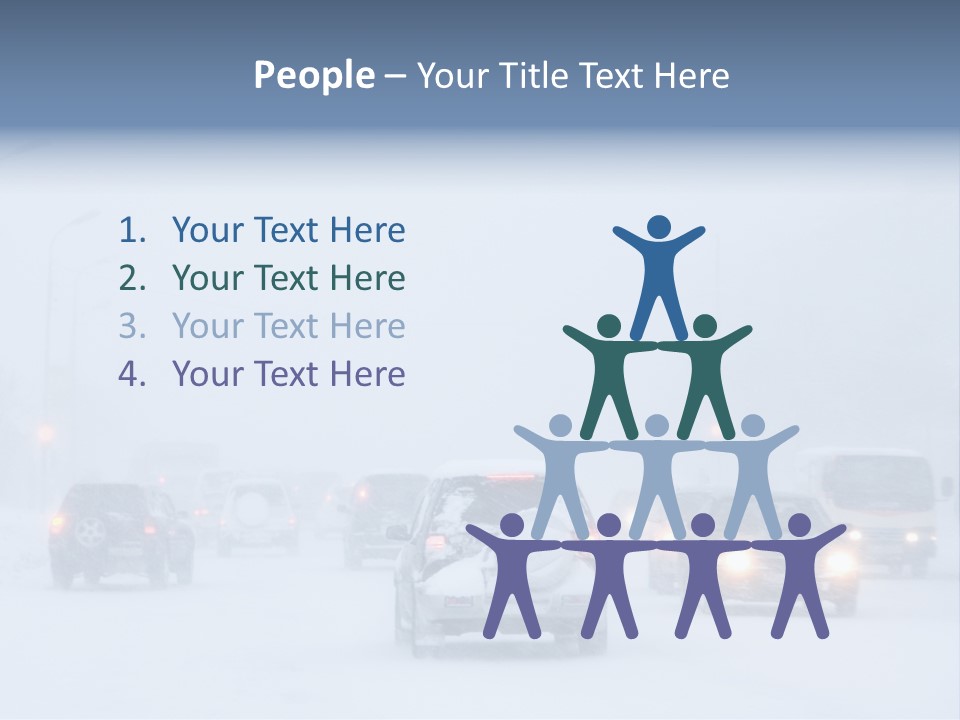 Snowstorm, Poor Visibility,Slick Roads And Lots Of Traffic. PowerPoint Template