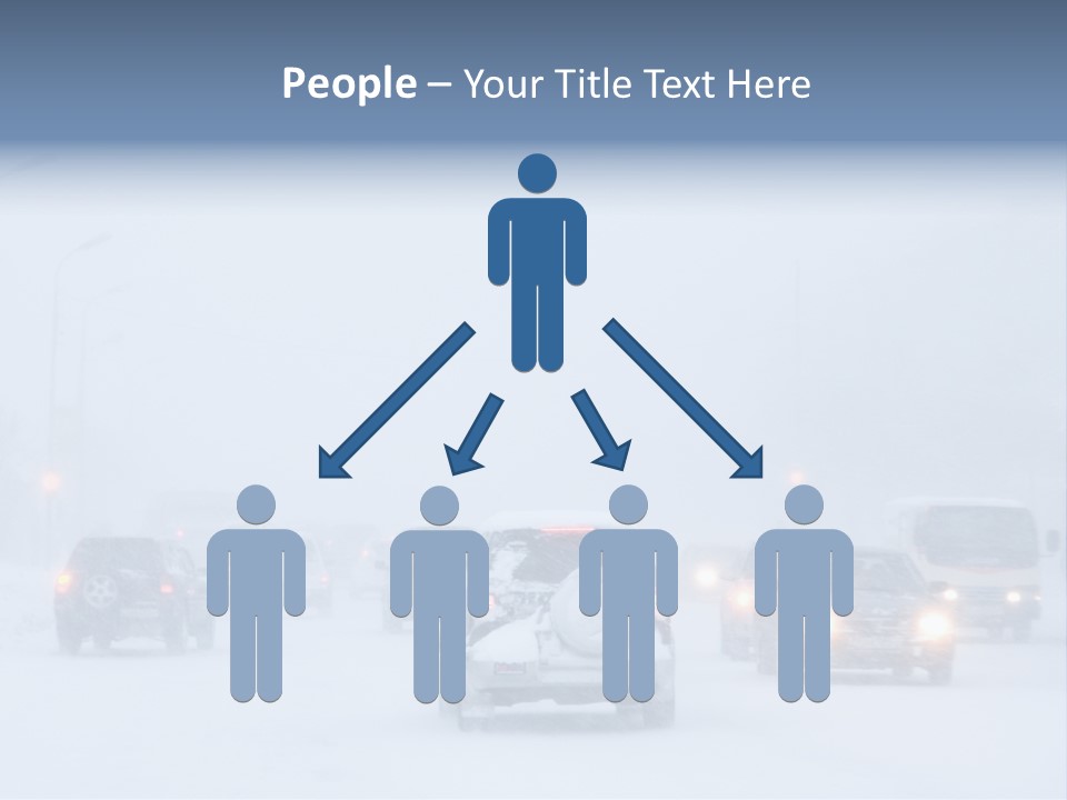 Snowstorm, Poor Visibility,Slick Roads And Lots Of Traffic. PowerPoint Template