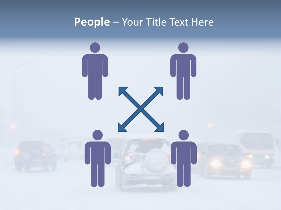 Snowstorm, Poor Visibility,Slick Roads And Lots Of Traffic. PowerPoint Template