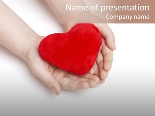 Child Holding Heart In His Hands, Offering Love PowerPoint Template