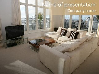 Modern Living Room PowerPoint Template