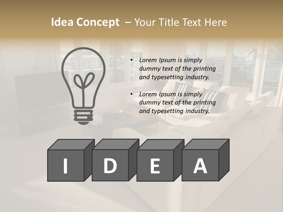 Modern Living Room PowerPoint Template