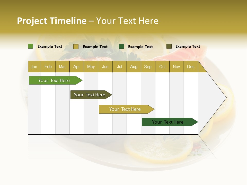 Red Salmon With Lemon And Parsley On Plate Isolated On White Background PowerPoint Template