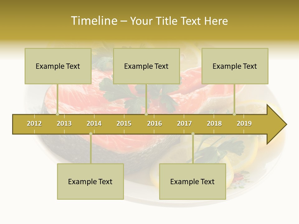 Red Salmon With Lemon And Parsley On Plate Isolated On White Background PowerPoint Template