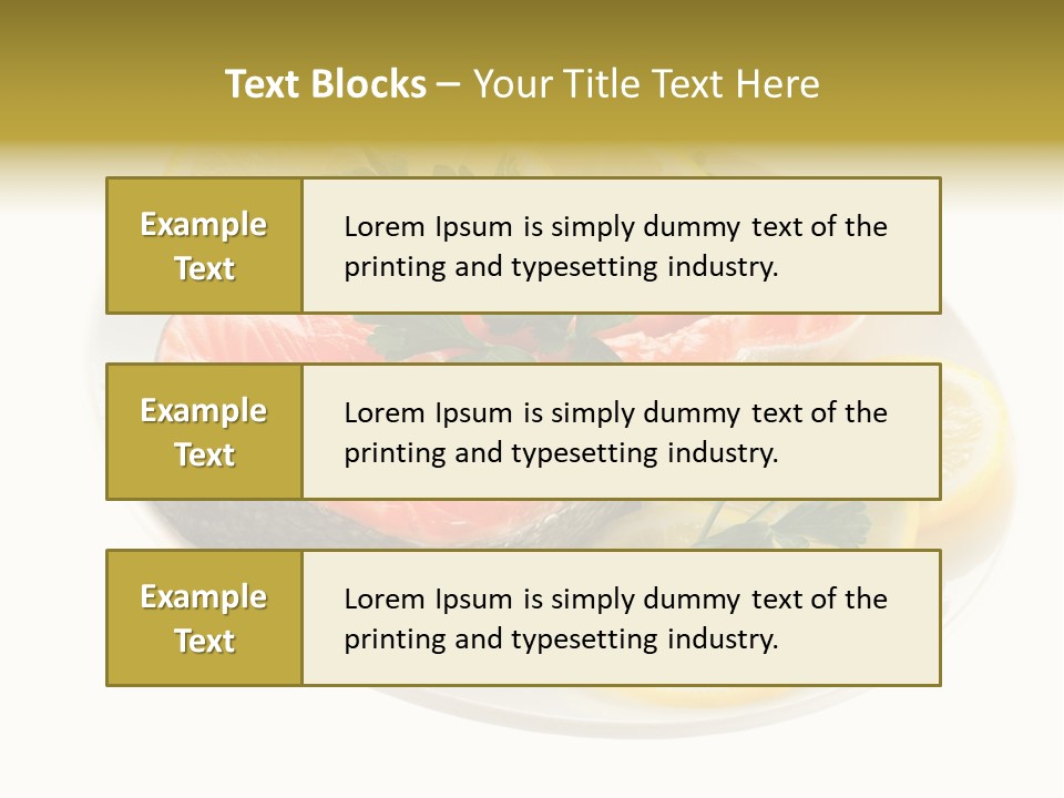 Red Salmon With Lemon And Parsley On Plate Isolated On White Background PowerPoint Template