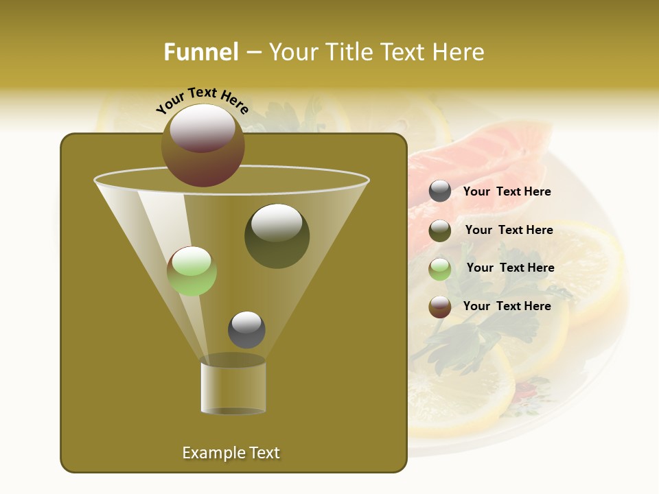 Red Salmon With Lemon And Parsley On Plate Isolated On White Background PowerPoint Template