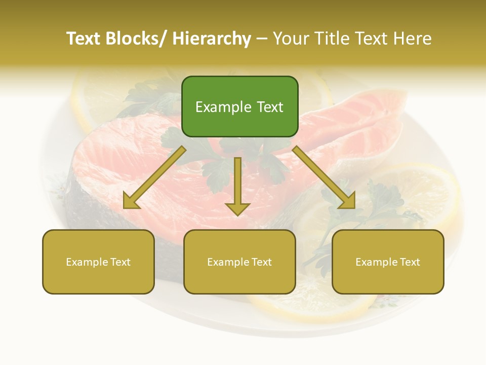 Red Salmon With Lemon And Parsley On Plate Isolated On White Background PowerPoint Template