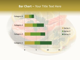 Red Salmon With Lemon And Parsley On Plate Isolated On White Background PowerPoint Template