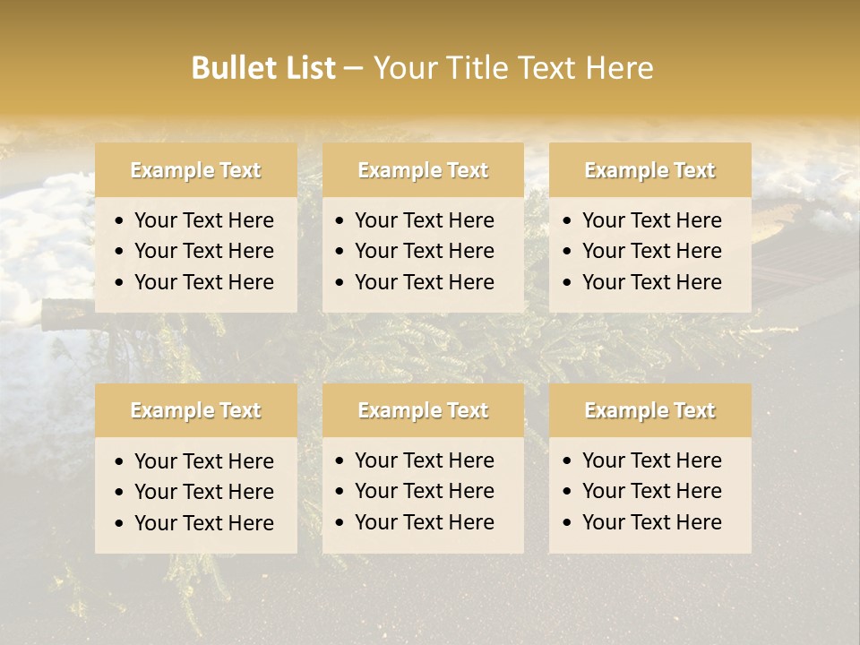 A Small Tree Laying On Top Of A Snow Covered Ground PowerPoint Template