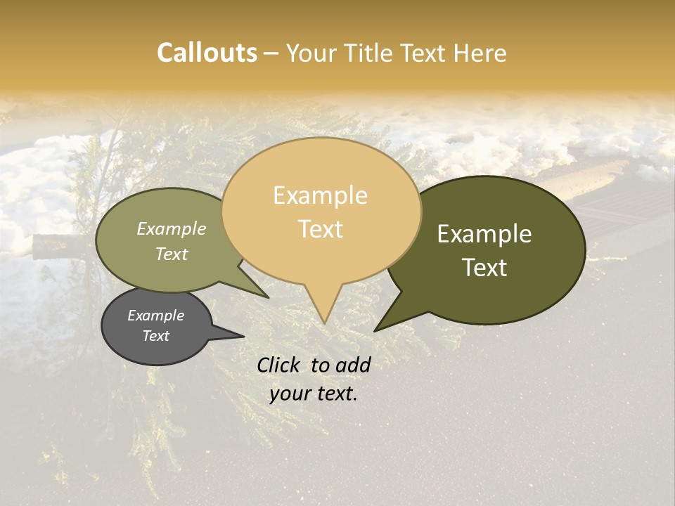 A Small Tree Laying On Top Of A Snow Covered Ground PowerPoint Template