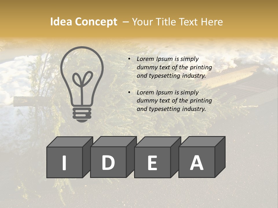 A Small Tree Laying On Top Of A Snow Covered Ground PowerPoint Template