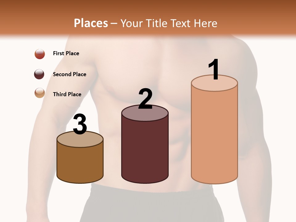 Sport And Health Body Of Young Muscular Man. Isolated On White. PowerPoint Template